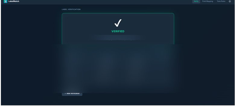 A Verified result with the field-by-field comparison